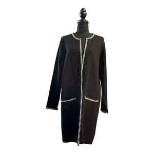 Magaschoni Black Long Cardigan Duster – Size 1X – Heavyweight Knit